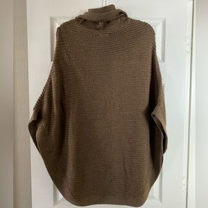 Boho oversized xs/small brown turtleneck style poncho shall